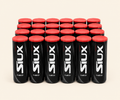 Siux NEO Padel Balls - 24 Tube Box on warm cream background