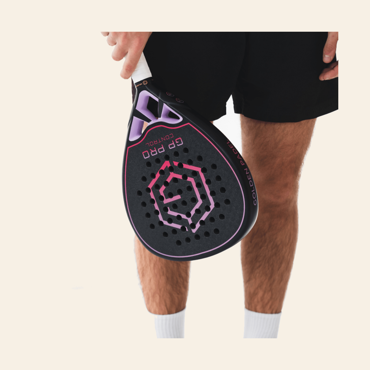 Golden Padel GP Pro Control pink and lilac detail