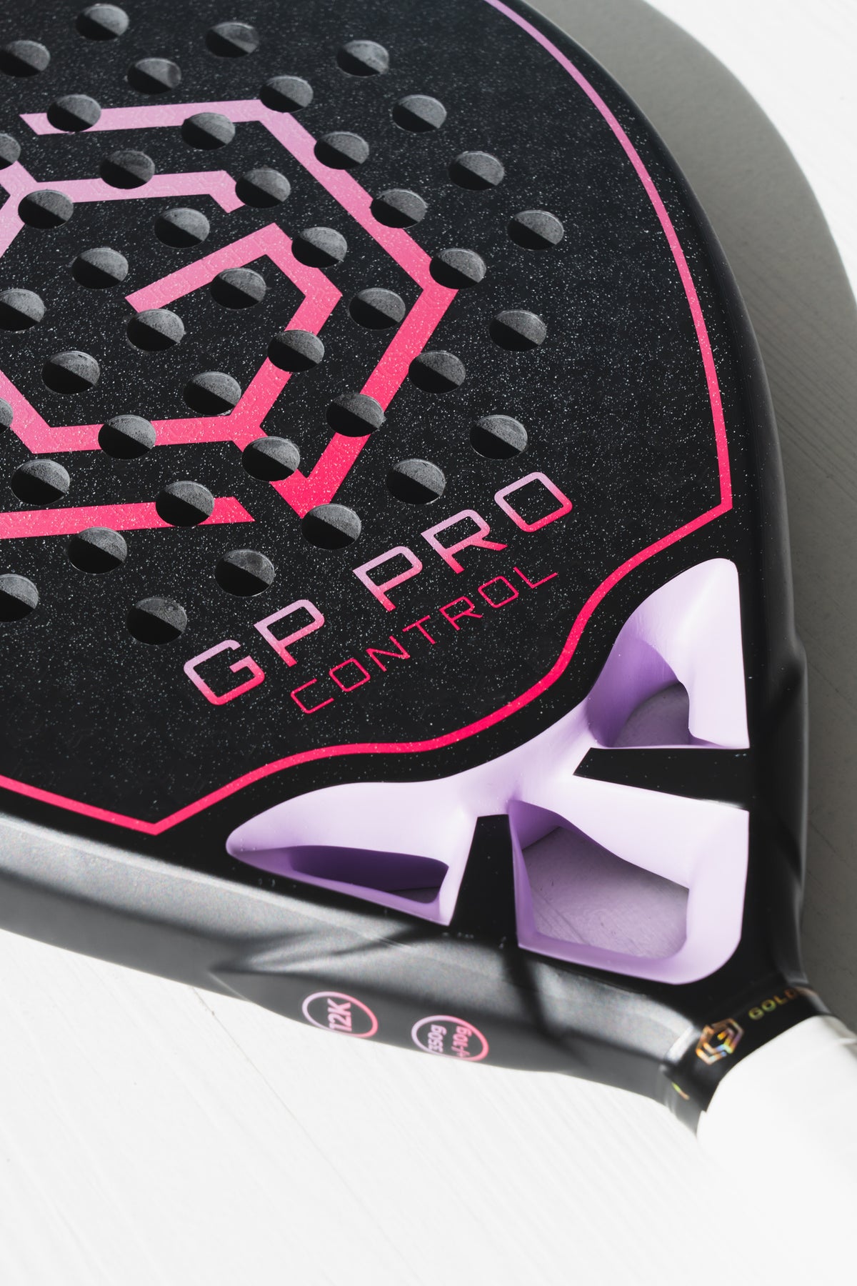 Golden Padel GP Pro Control pink and lilac racket close-up