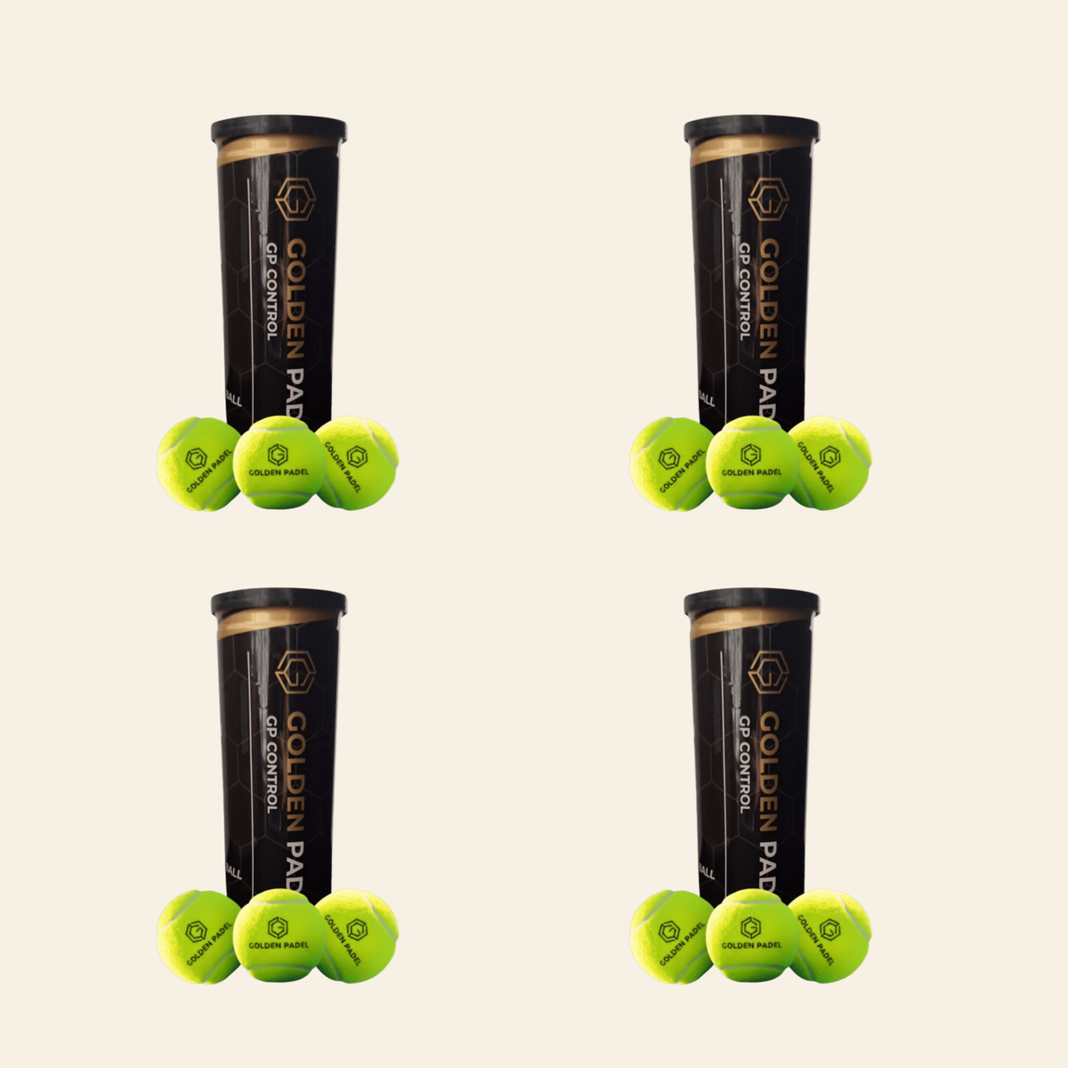 Golden Padel GP Control padel balls four tubes